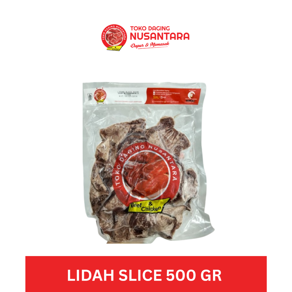 Lidah Slice 500gr – Potongan daging lidah sapi yang sudah diiris tipis, siap masak | Toko Daging Nus