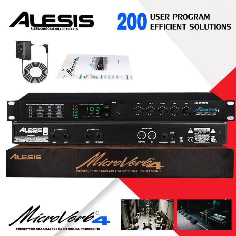 ALESIS Midiverb4 Digital Effector, DSP Professional KTV Panggung Digital Effector, Digital Panggung 