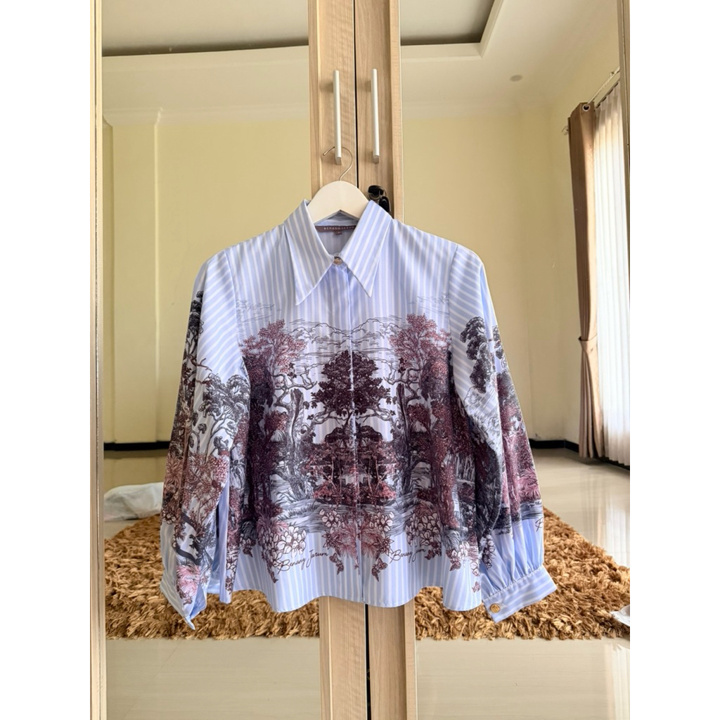 preloved Bj forest toile croped shirt