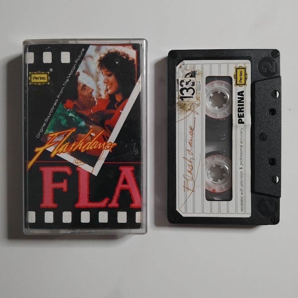 Kaset Soundtrack Flashdance Private School / Irene Cara Laura Branigan Kim Carnes Stray Cats Rick Sp