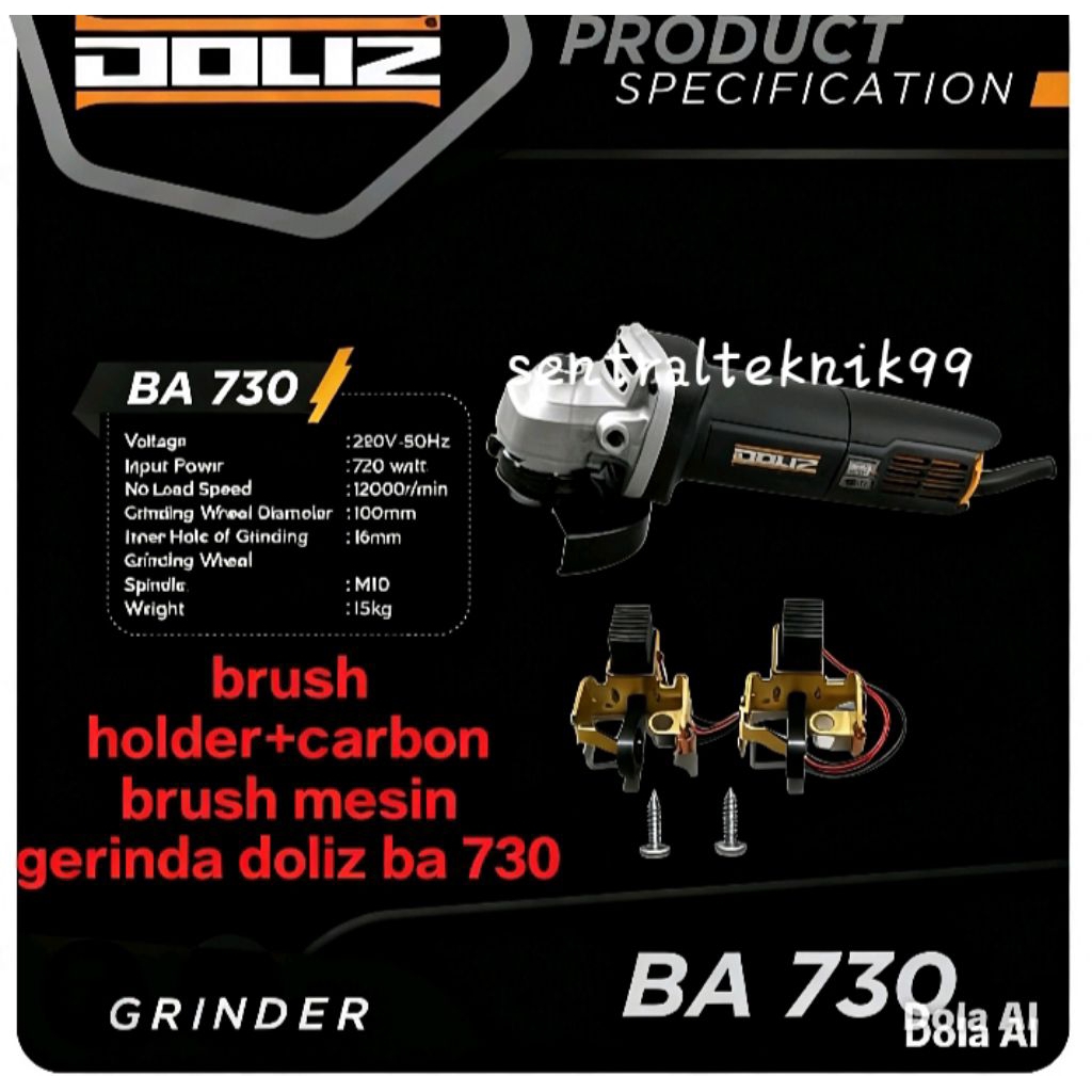 brush holder gerinda doliz BA 730/rumah arang mesin gerinda doliz BA 730 original