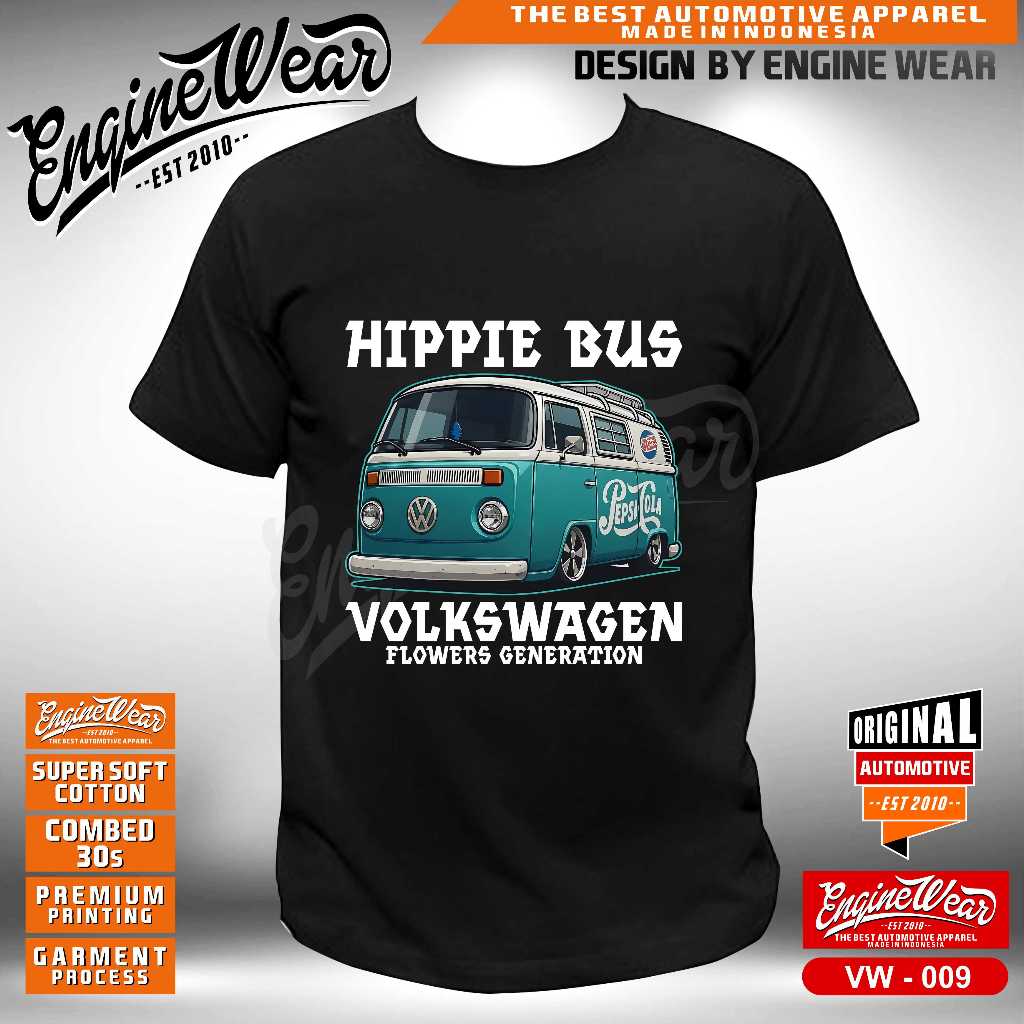 Tshirt VW volkswagen beetle kaos vw combi volks wagen buzz baju otomotif VW009