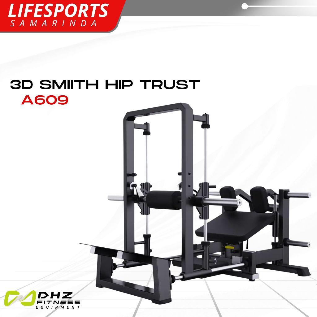 New Alat Olahraga Fitness Gym 3D Smith Machine Hip Thrust Machine Plate Loaded DHZ A609