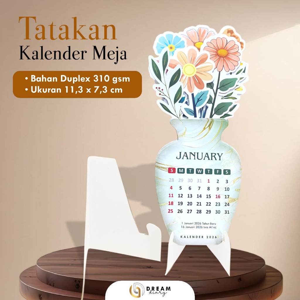 Tatakan kalender meja - penyangga kalender meja aesthetic stand kalender meja multifungsi Dream Diar