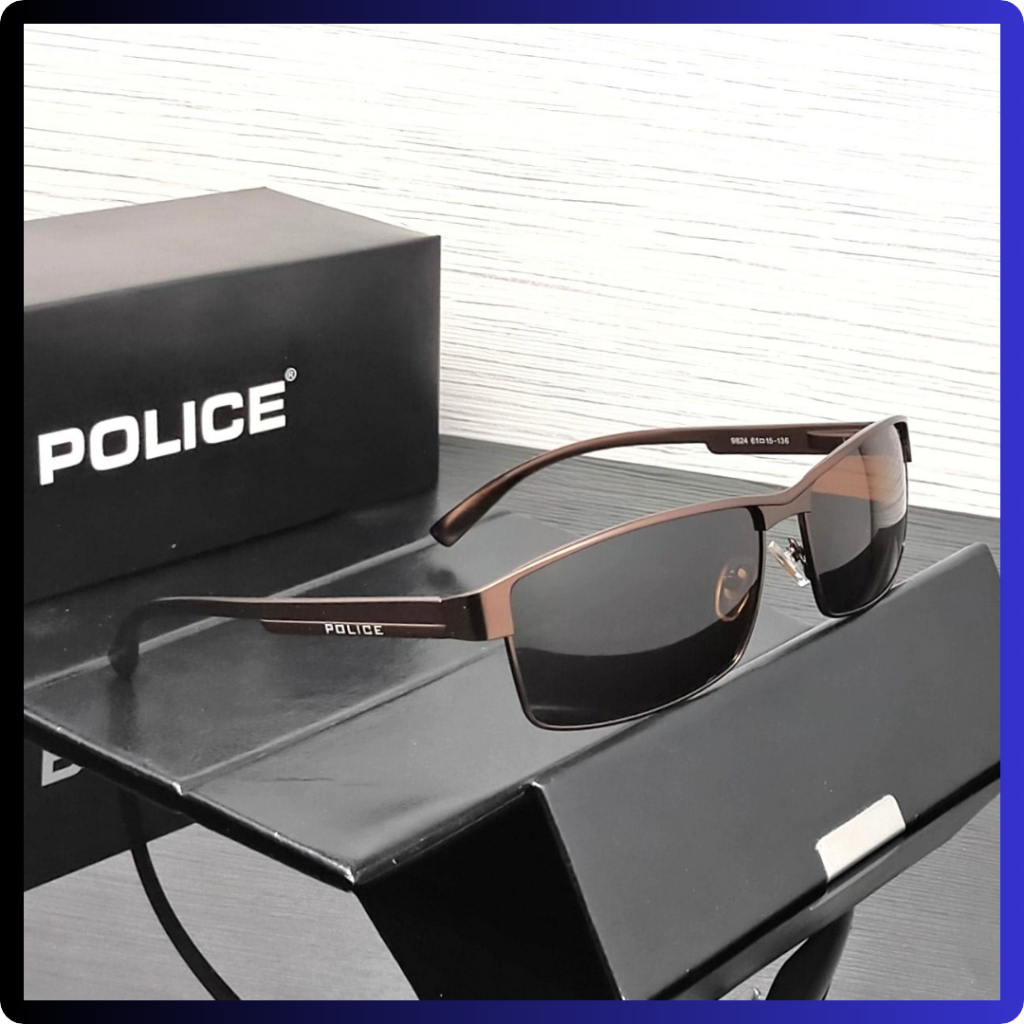 KACAMATA HITAM  PRIA POLICE P 24 TITANIUM POLARIZED ANTISILAU ANTIRADIASI UNISEX