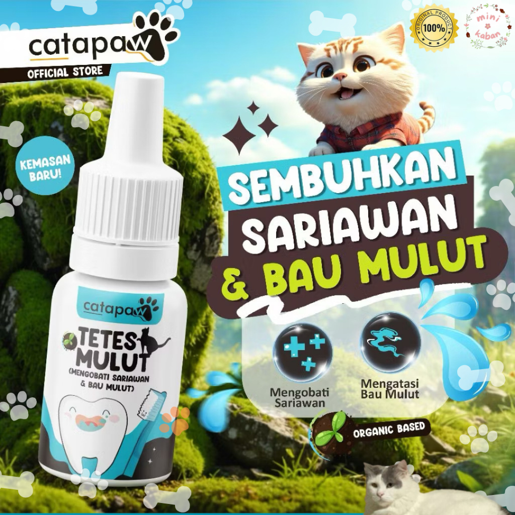 Obat Tetes Mulut Kucing - Obat Sariawan, Bau Mulut & Gusi Bengkak Anabul - Penghilang Bau Mulut Alam