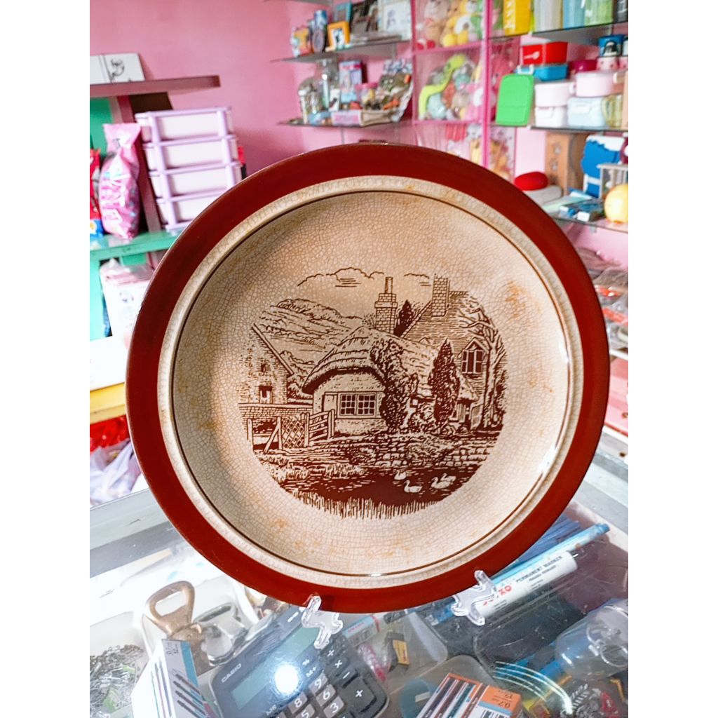 Piring Vintage Brown Stoneware