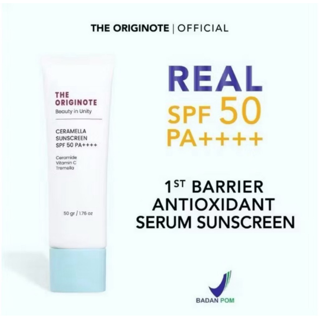 The Originote Ceramella Sunscreen SPF50 PA+++ Serum Sunscreen untuk Skin Barrier Protect