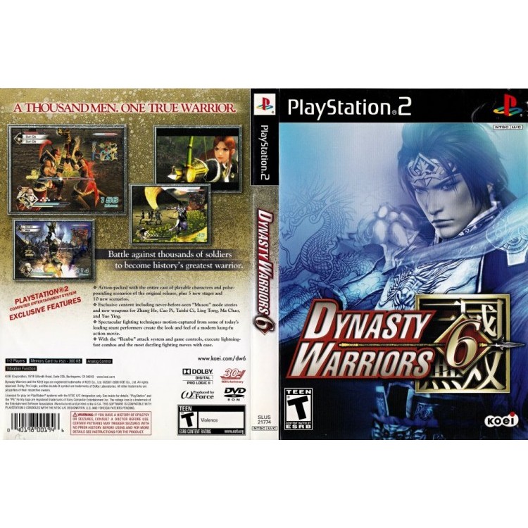 KASET GAME PLAYSTATION 2 - DYNASTY WARRIORS 6
