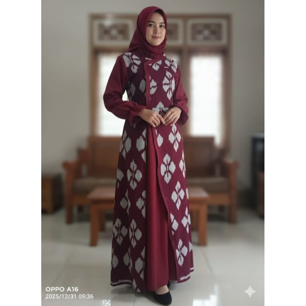 gamis abaya kain tenun Jepara ABY TENUN JEPARA