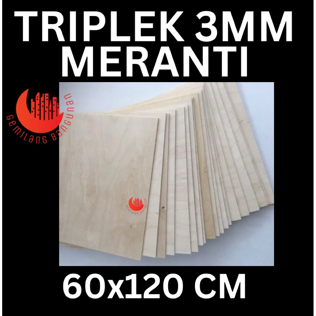 TRIPLEK 3MM 60x120 / TRIPLEK MERANTI / TRIPEK POTONGAN / TRIPLEK CUSTOM