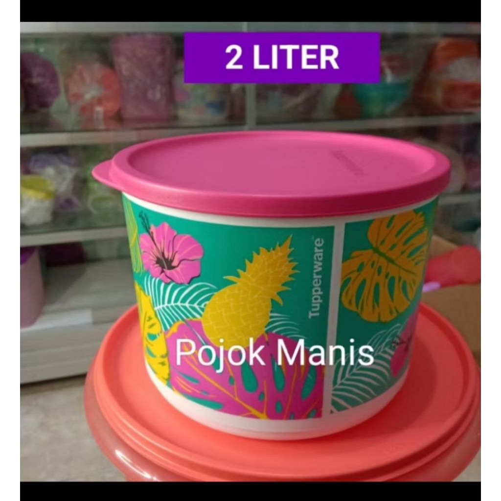Toples snack cemilan flaminggo canister tupperware  2  liter eceran 1 pcs