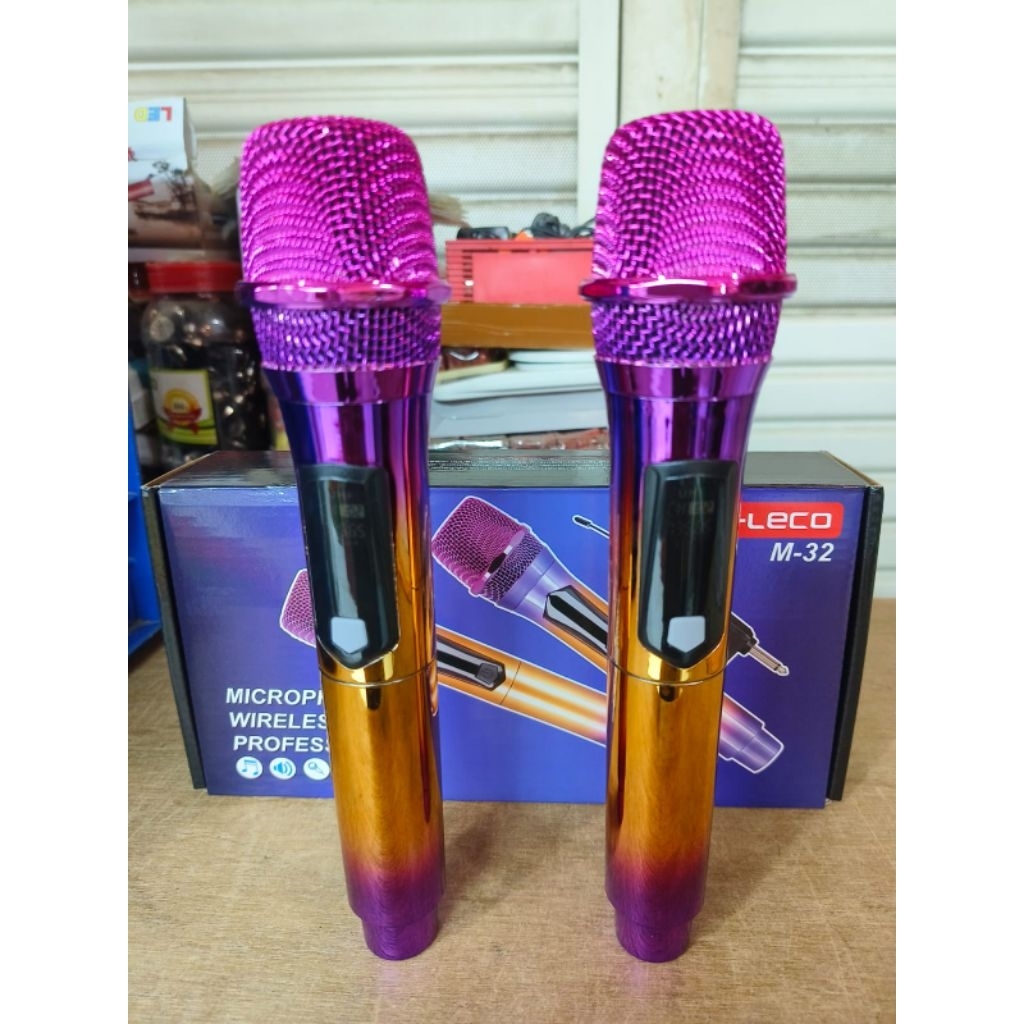FLECO M-32 Mic Profesional Wireless Microphone mic tanpa kabel Fleco / Mic isi 2