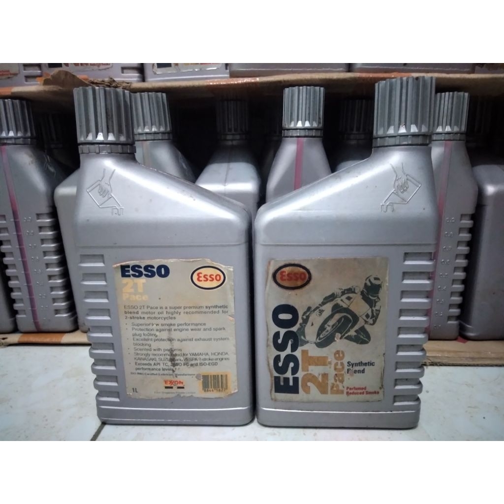 oli samping 2T esso pace stok lama lawas jadul 1L