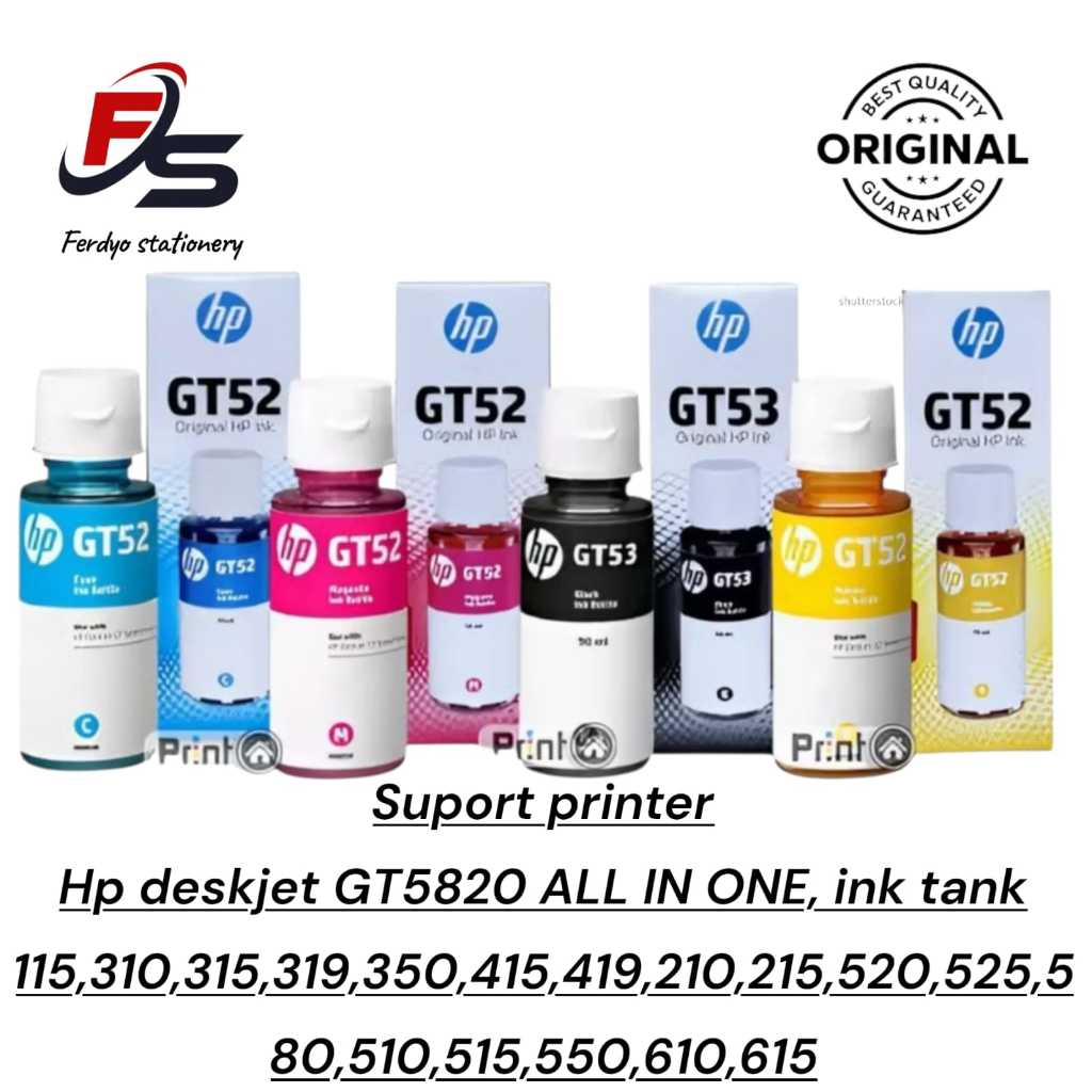 VARIAN TINTA HP GT52/GT53 PRINTER HP 115, HP 315, HP 319, HP 415, HP 419 ORIGINAL