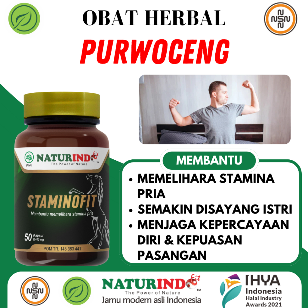 STAMINOFIT Obat Herbal Purwoceng Bantu Memelihara Stamina Pria Staminofit 50 Kapsul BPOM
