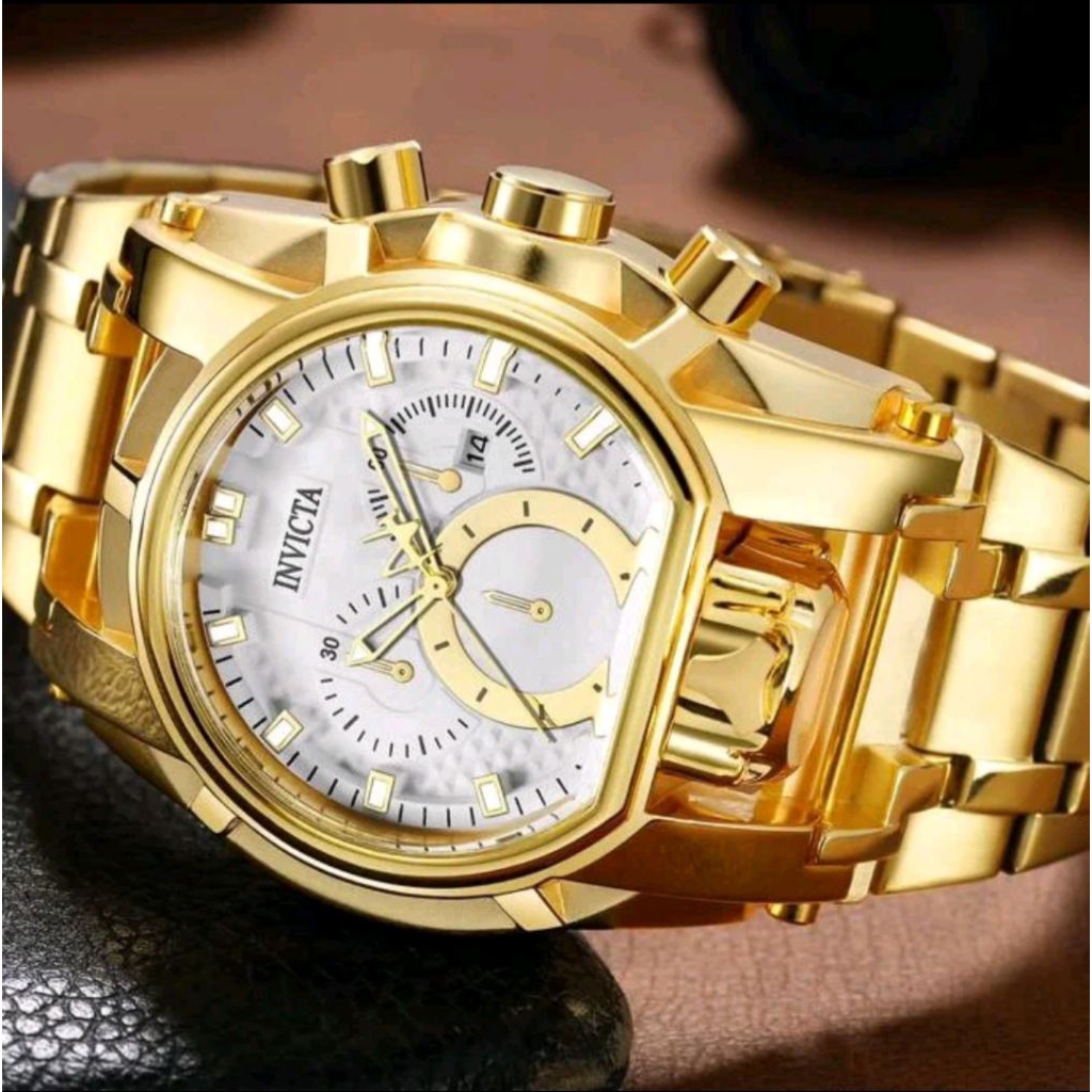 Jam Tangan Pria Invicta Bolt Zbuis 557 Original Analog Chrono Tggl Aktif Rantai stainless steel Wate