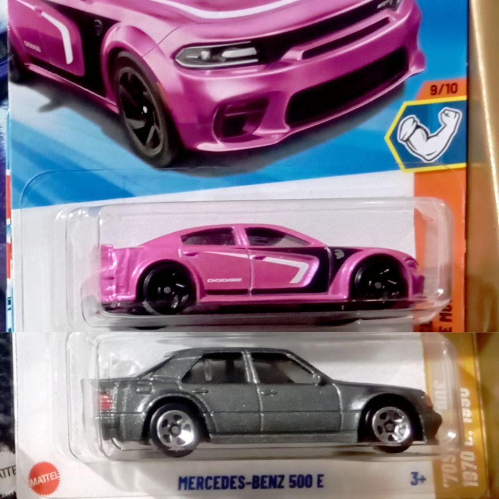 2IN1 HW Hotwheels BUNDLE Dodge ChargerHellcat x Mercedes Benz500E