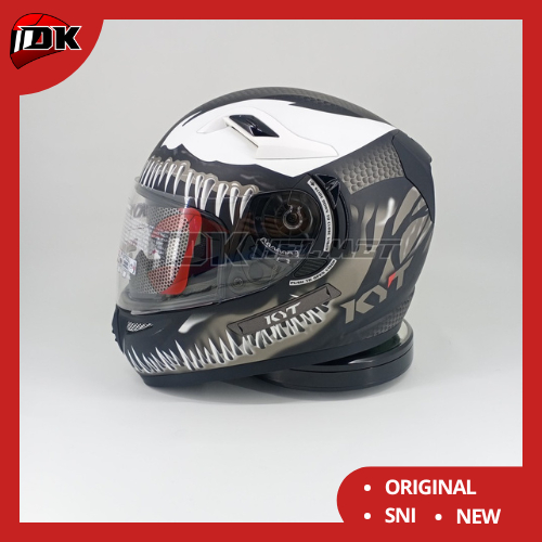 Helm Full Face KYT K2R K2 Rider Motif Venom Black Doff Doft Gun metal Marvel Edition Double Visor