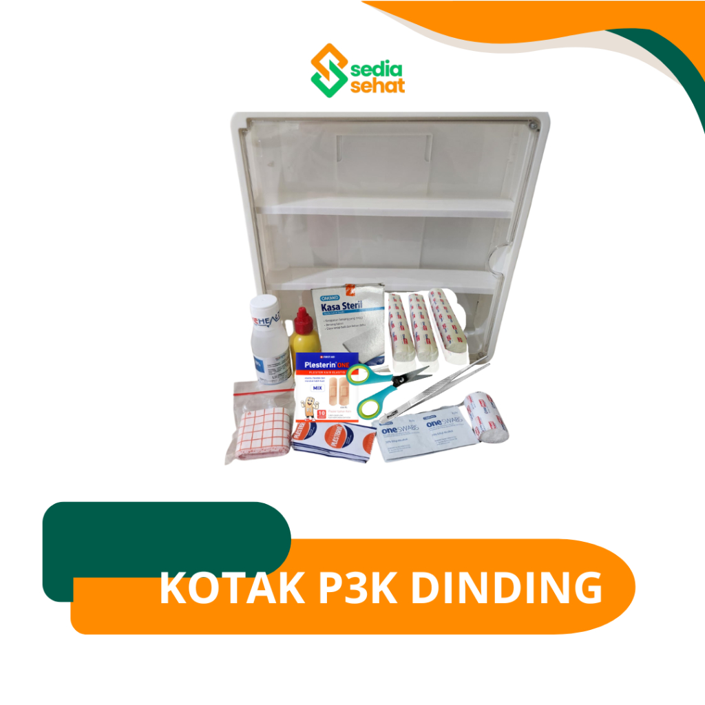 Kotak Penyimpanan Obat P3K First Aid Box Dinding Lengkap Plus Isi Terlengkap/Refill kotak P3K dindin