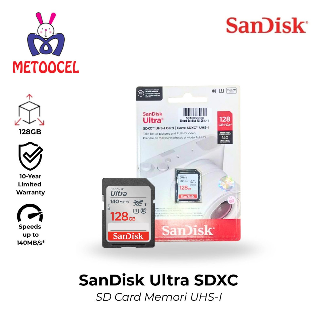 SanDisk Ultra SDXC Card 128GB Class 10 120MB/s Kartu Memori SDHC & SDXC UHS-I