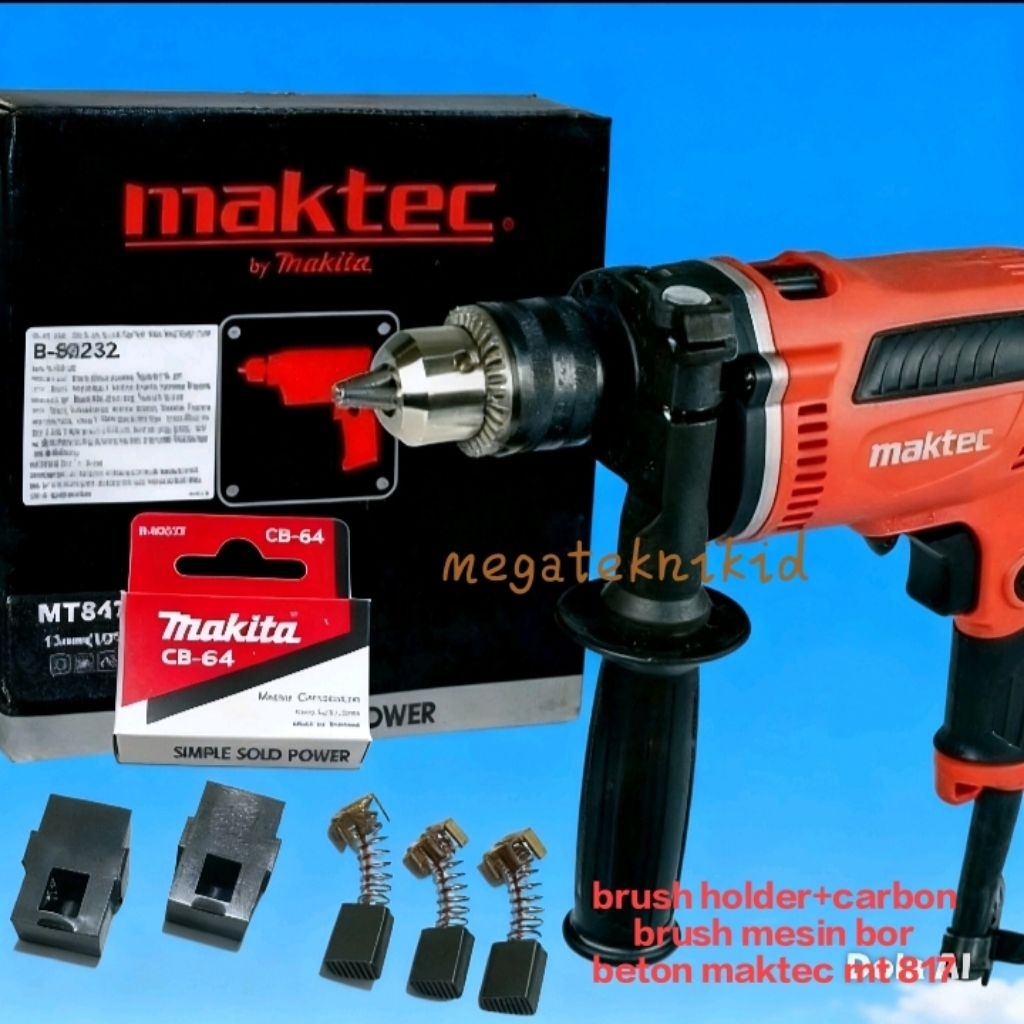 brush holder+carbon brush bor beton maktec 13mm mt 811/817