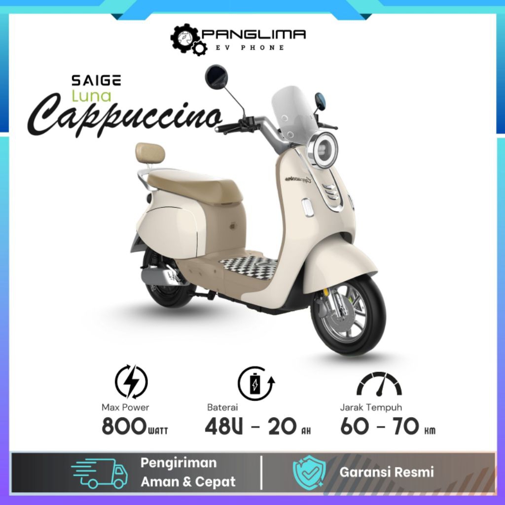 Sepeda listrik Saige Cappucino Lithium baterai Design trendy NFC system