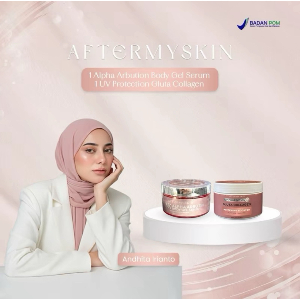AFTERMYSKIN - (PAKET WHITENING BOOSTER) 1PCS Uv Gluta Collagen + 1PCS HB Alpha Arbutin