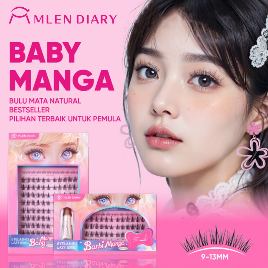 Mlen Diary Eyelash Baby Comic Seri Bulu Mata Palsu Ikal D Individu Dapat Digunakan Kembali Panjang 1