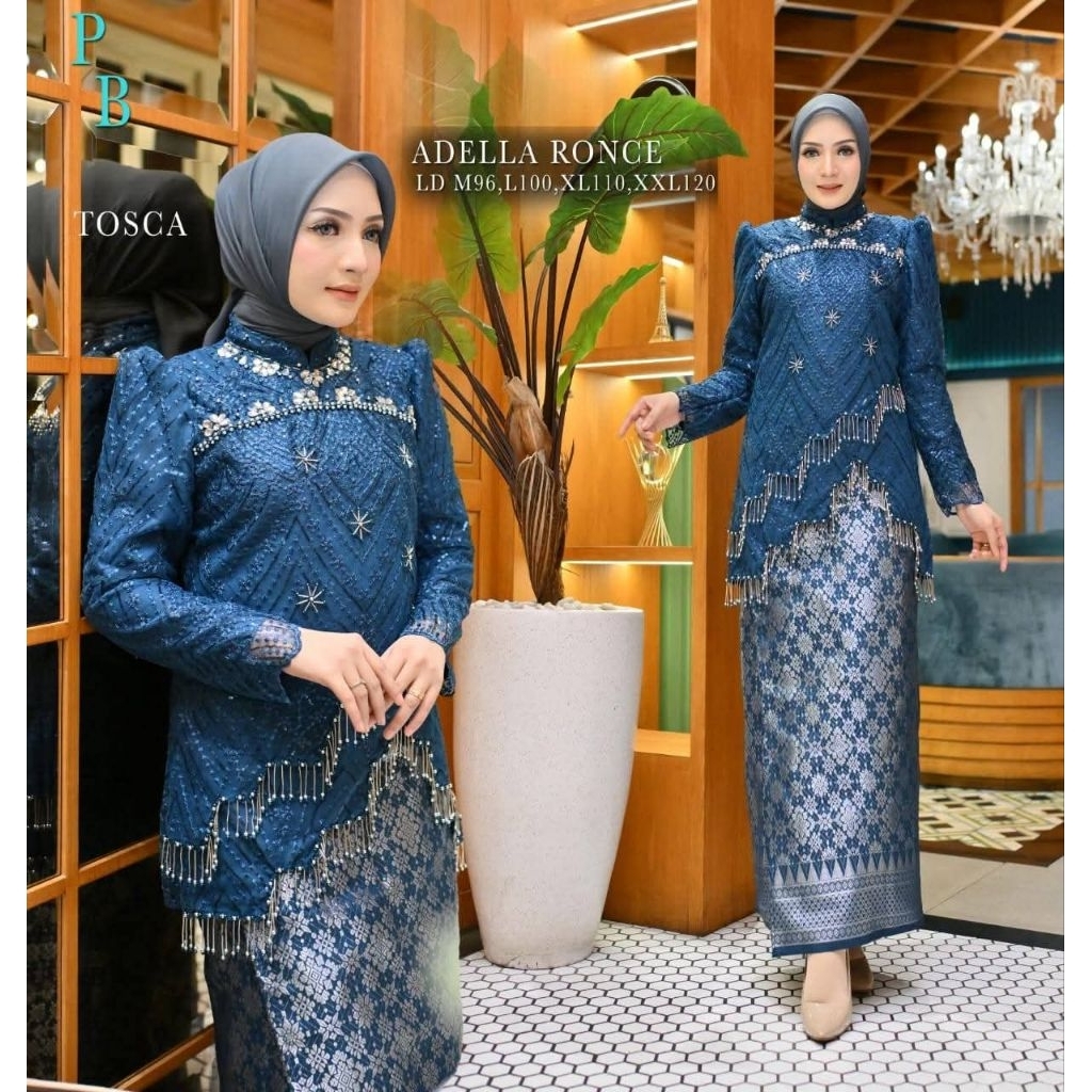Kebaya Ronce Dengan Rok Lilit Songket