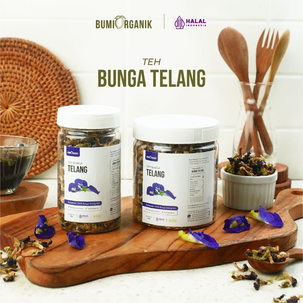 JB - TEH BUNGA TELANG KERING SEGAR ORGANIK BUMI ORGANIK - BUTTERFLY PEA ORGANIC BLUE PEA - CHAMOMILE