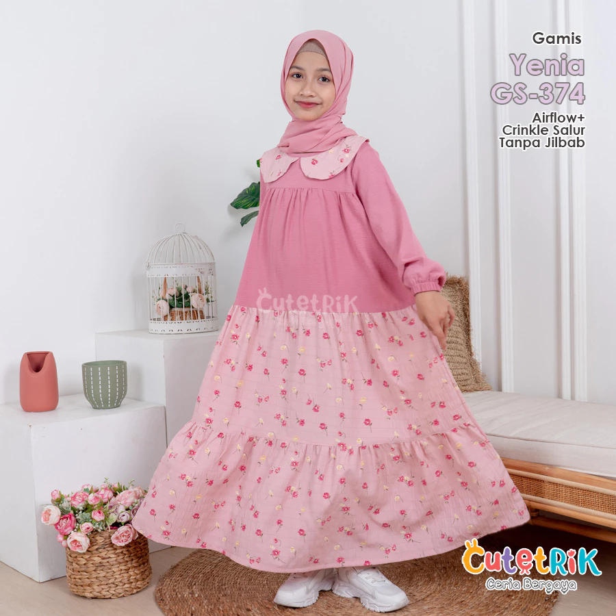 Gamis Yenia By CUTETRIK GS 329/ GS 330/GS 374 - Gamis Anak Remaja Harian Adem Lebaran