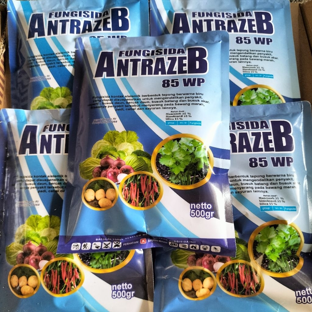 Fungisida kontak sistemik Antrazeb 85 WP 500gram untuk mencegah busuk akar batang daun