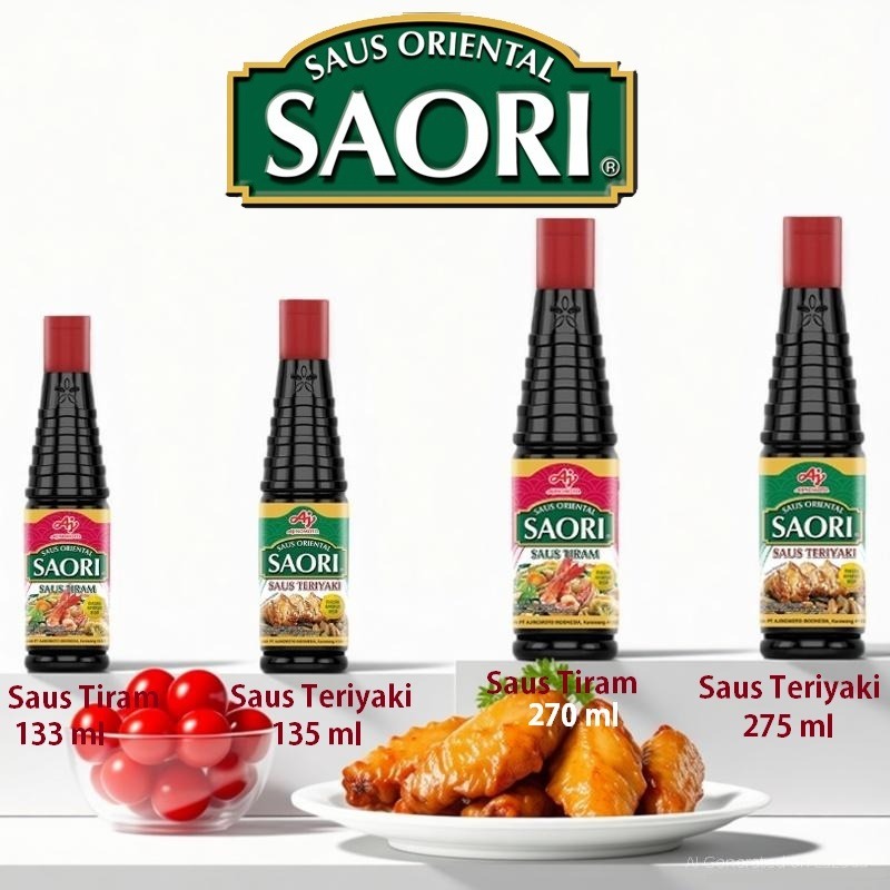 SAORI Saus Tiram / Teriyaki / Lada Hitam Botol Kecil Besar