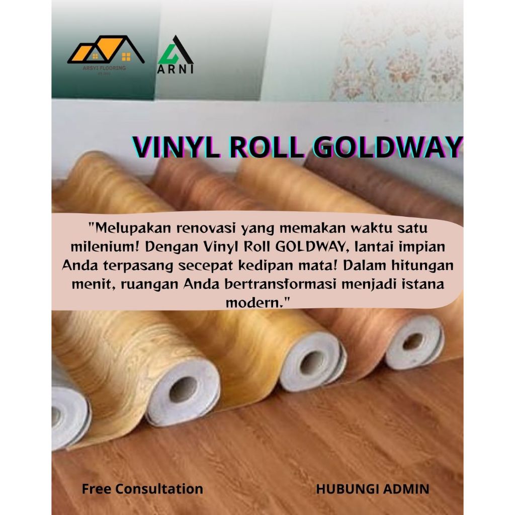Goldway Vinyl Lantai Roll tebal 1,2mm - Lantai Vinyl Roll LG
