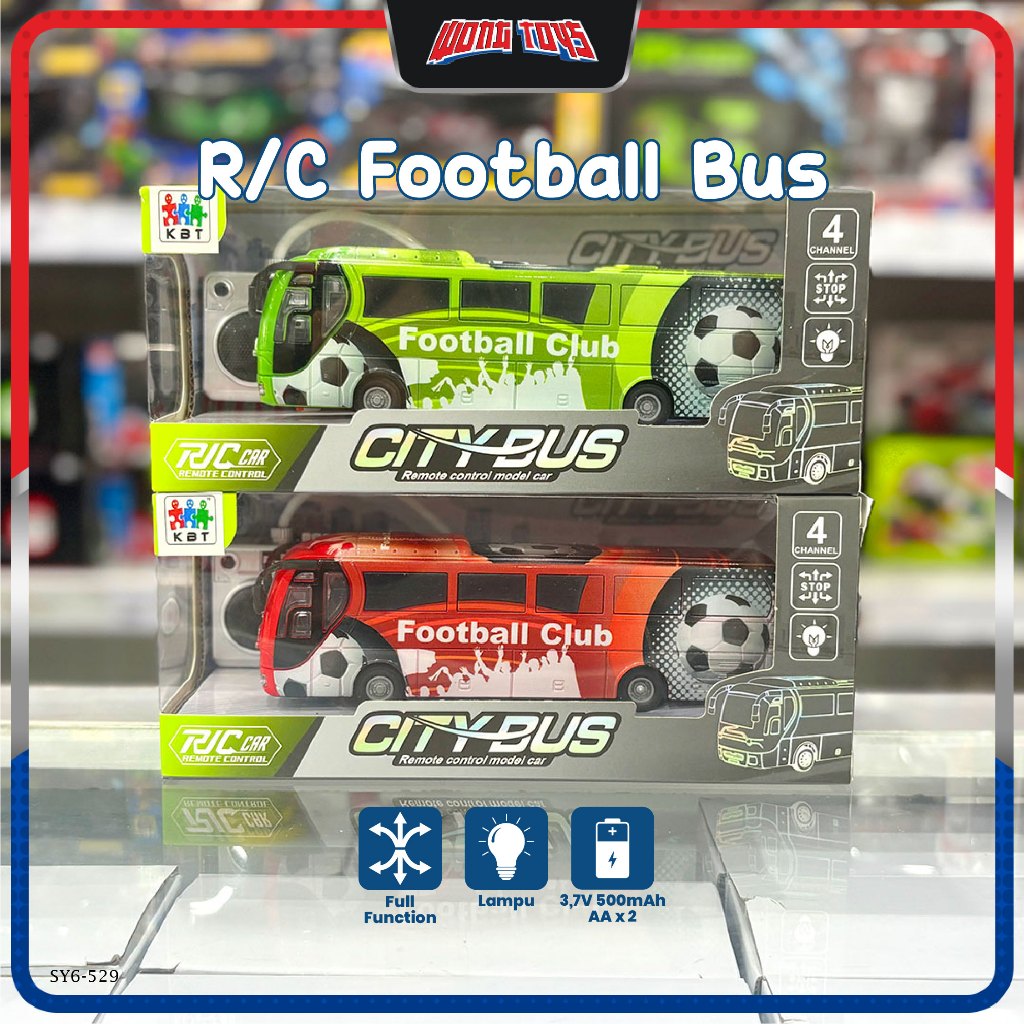 R/C Football Bus (SY6-529) - Mainan Mobilan Remote Control Diecast Alloy Metal Remote Keluar Suara C