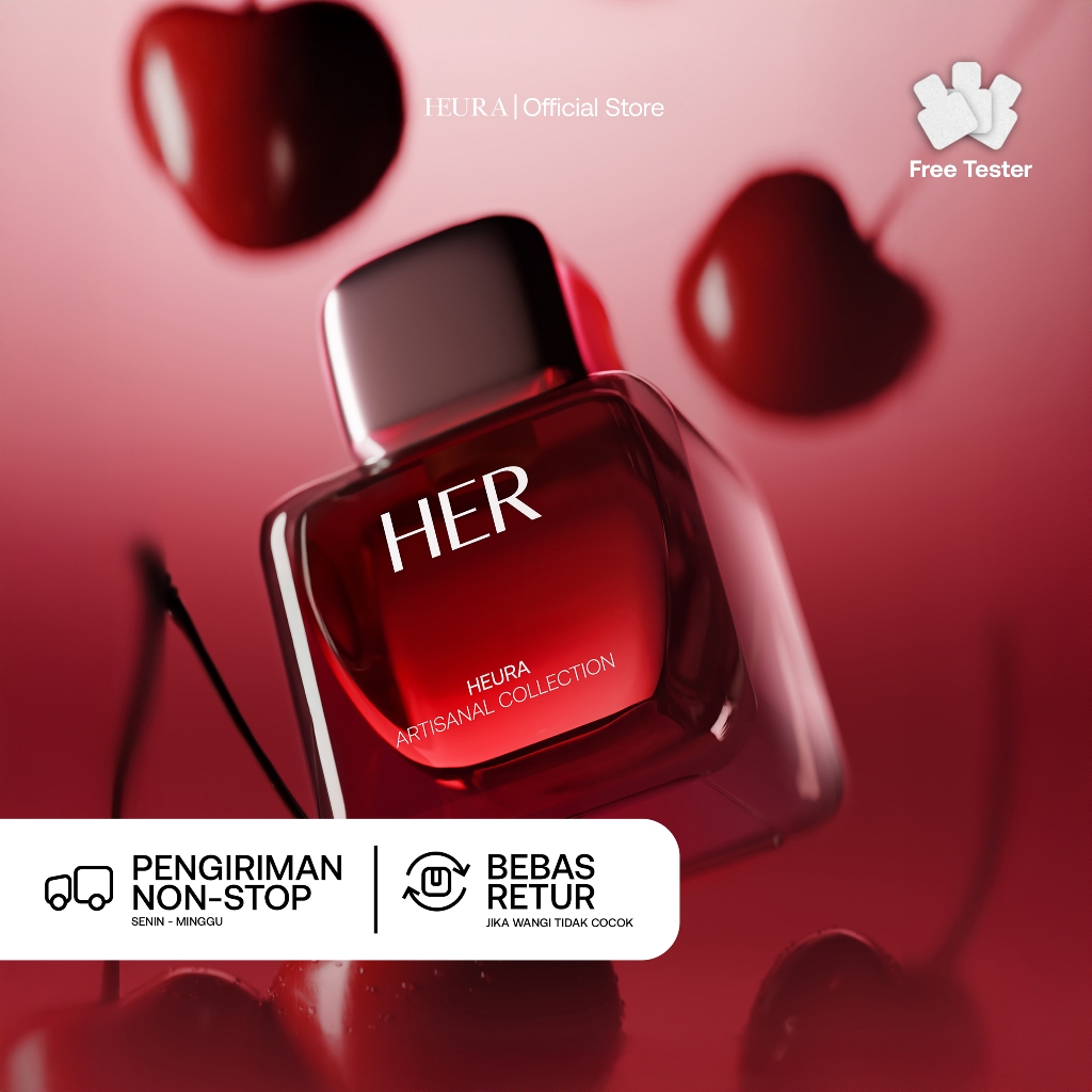 HEURA Her - Extrait de Parfum - Aroma Fresh Manis Fruity Cherry Elegant Parfum Wanita Tahan Lama