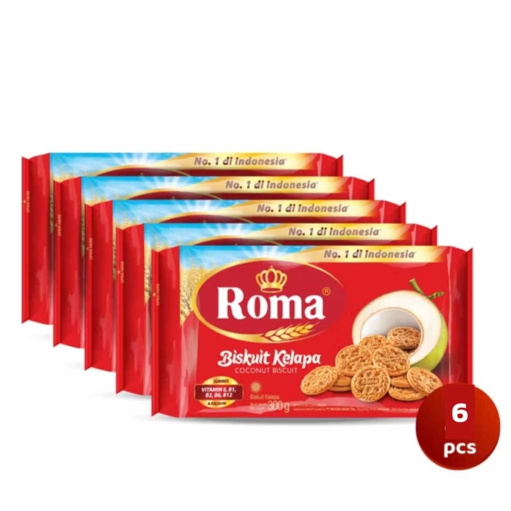 PAKET ISI 6 BISKUIT ROMA KELAPA 300 GR
