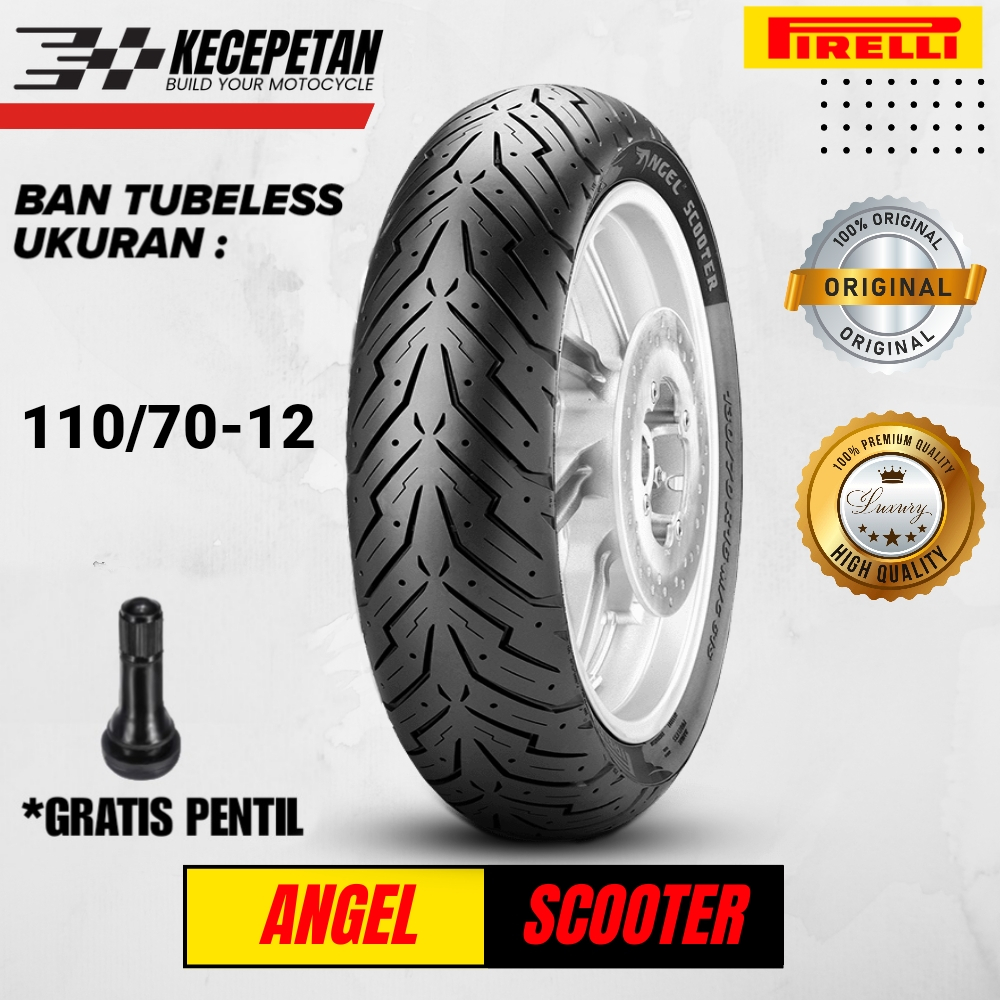 BAN PIRELLI ANGEL SCOOTER TUBELESS RING 10 11 12 UKURAN 3.00-10 | 3.50-10 | 90/90-10 | 100/90-10 | 1