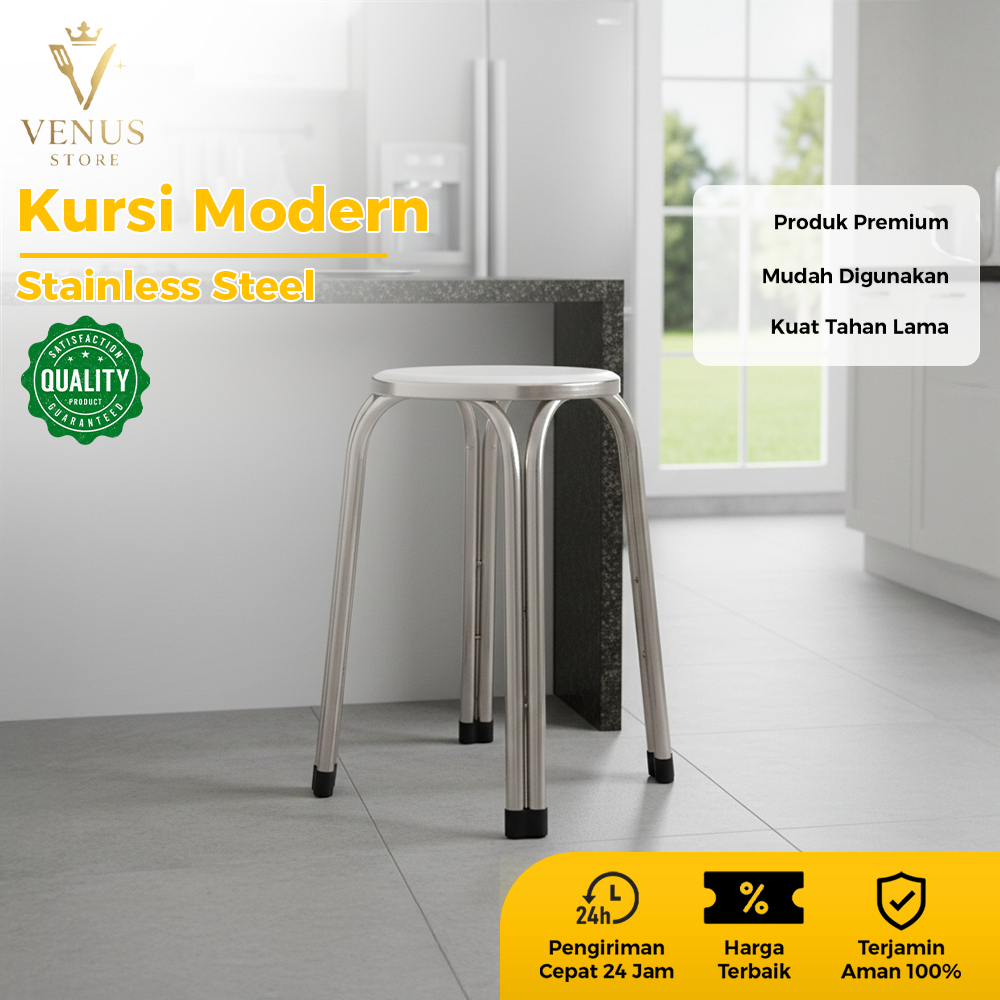 Kursi Besi Stainless steel BANGKU BULAT STAINLESS STEEL TEMPAT DUDUK KURSI SANTAI BD02