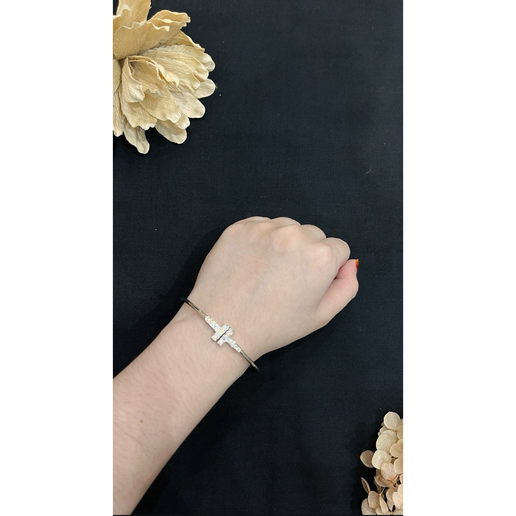 GELANG BATANG SILVER TIFFANY T || perhiasan mewah repberlian || tokoperhiasan_ratujewelleryco