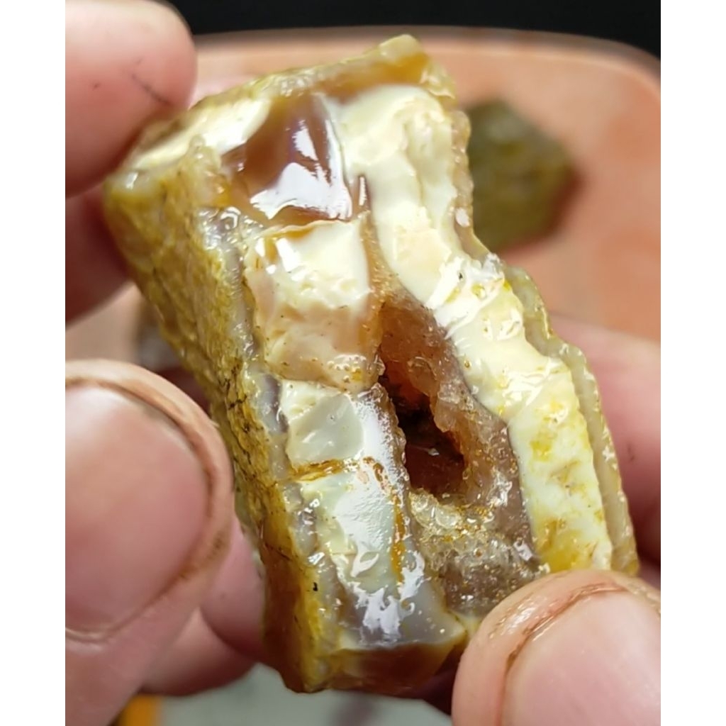 R31 - 3 Ons - 7 Pcs - Paket Batu Raflesia - Kristal - Motif Sakral - Combong Murah