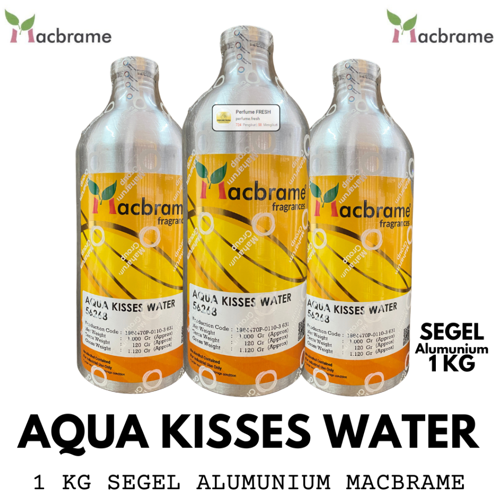 AQUA KISSES WATER 1 KG SEGEL ALUMUNIUM MACBRAME Aqua Kiss - Biang Parfum Murni Wanita Aqua Kiss BELL