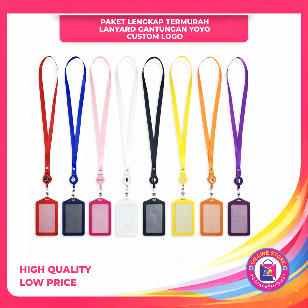 Tali Lanyard Gantungan Yoyo ID Card Polos