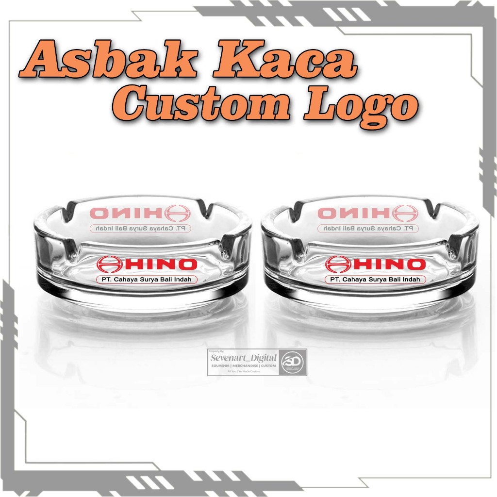 Souvenir Asbak Kaca Custom Logo | Sablon Asbak