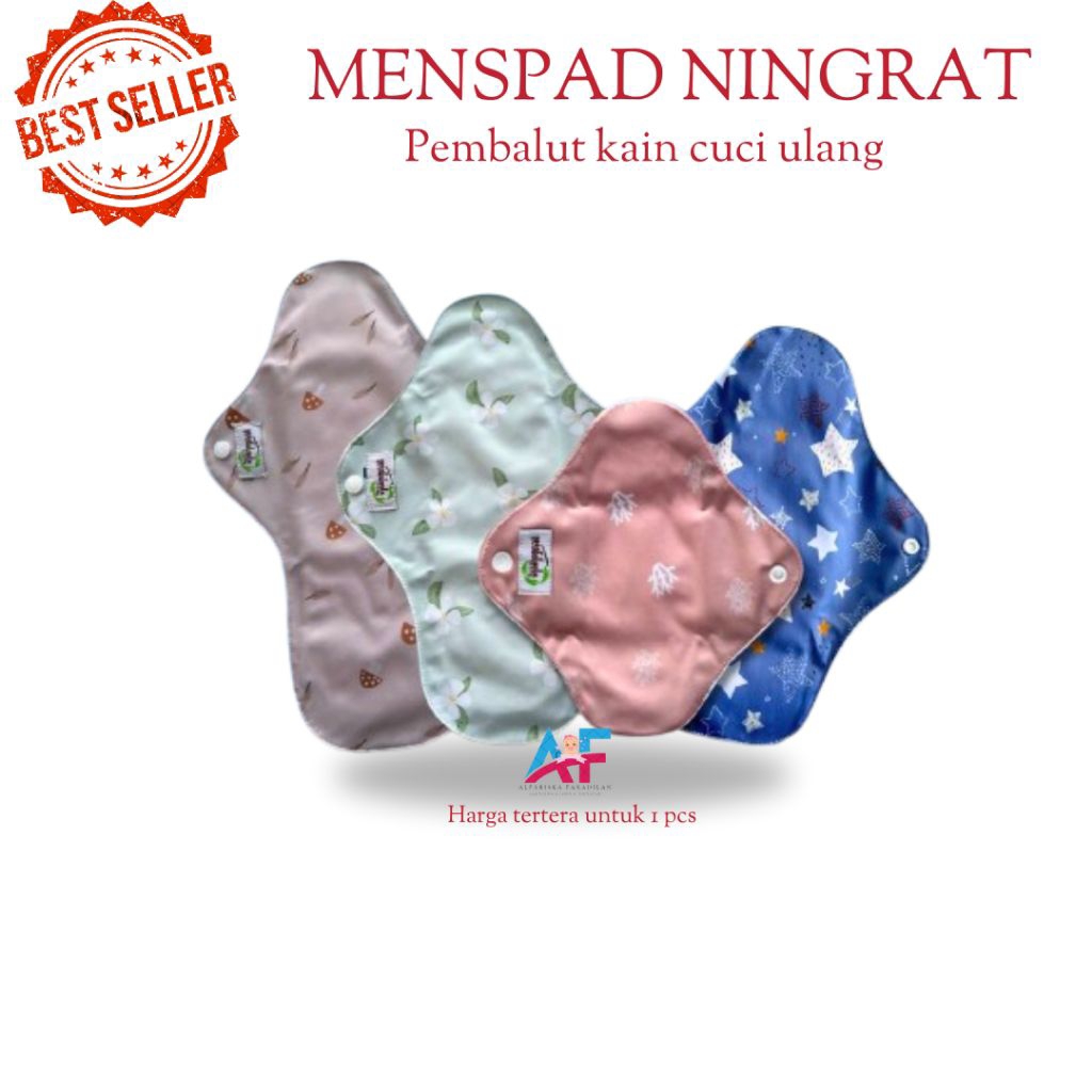Menspad Ningrat Day Maxi Night Pembalut Kain wanita Bisa dicuci ulang Sehat dan Alami