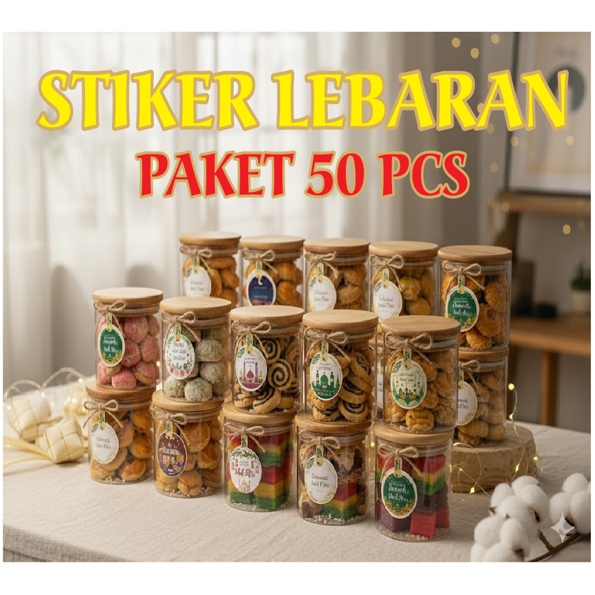 STIKER LEBARAN PREMIUM TAHAN CAIRAN EID MUBARAK IDUL FITRI