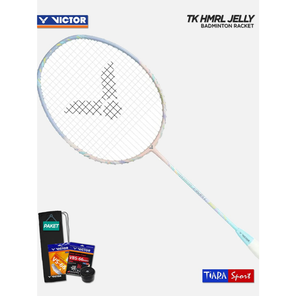 Raket VICTOR Thruster K HMR L Jelly MI - Light Blue - 5U 6U G5 Badminton Racket TK HMRL Light