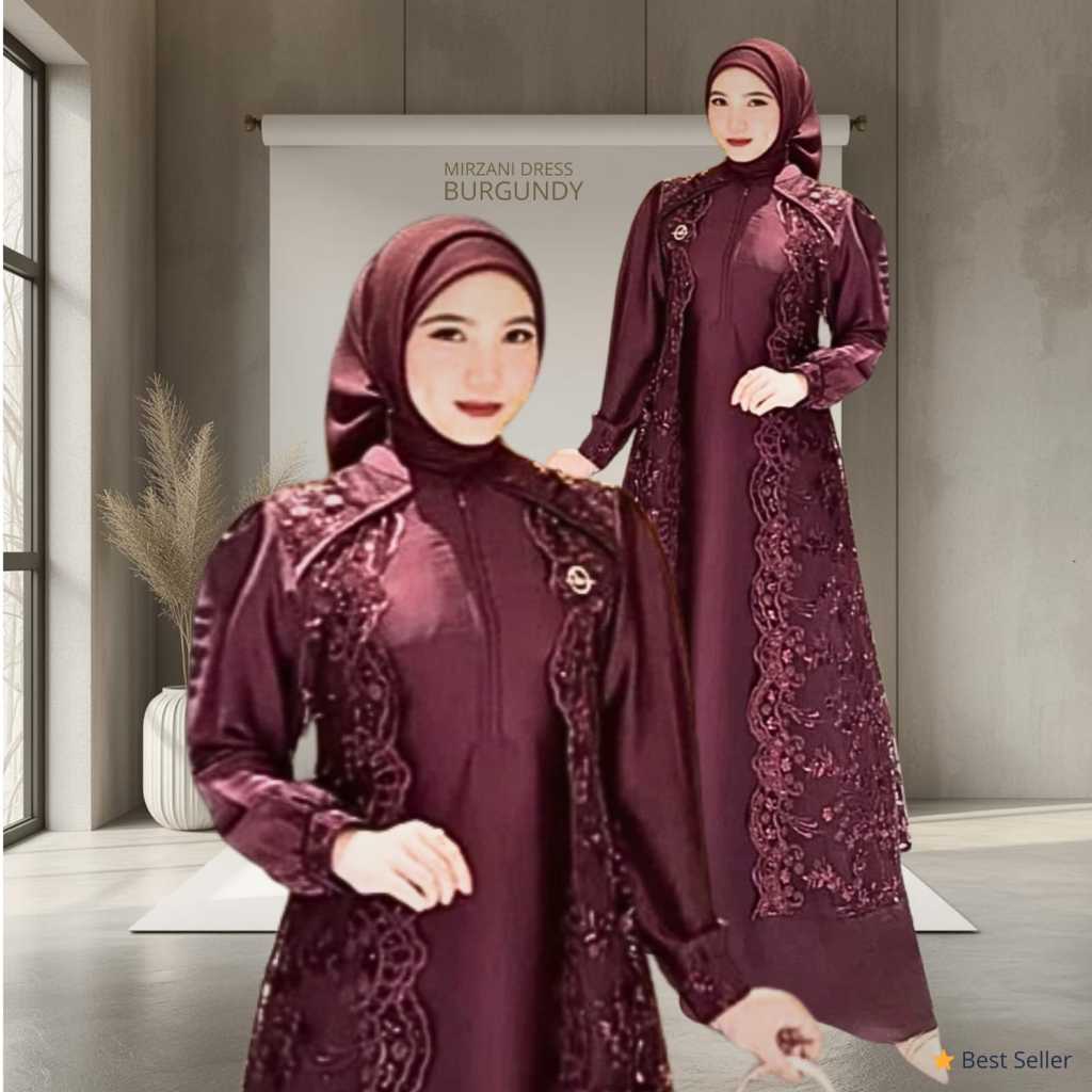 Gamis Brukat Velvet Premium Mirzani Dress – Busui Friendly Dress Muslimah Mewah