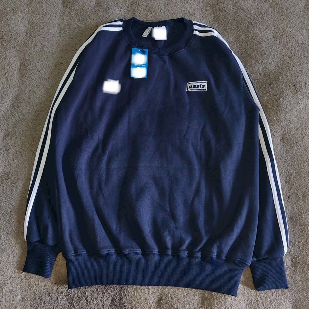 CREWNECK OASIS NAVY BORDER